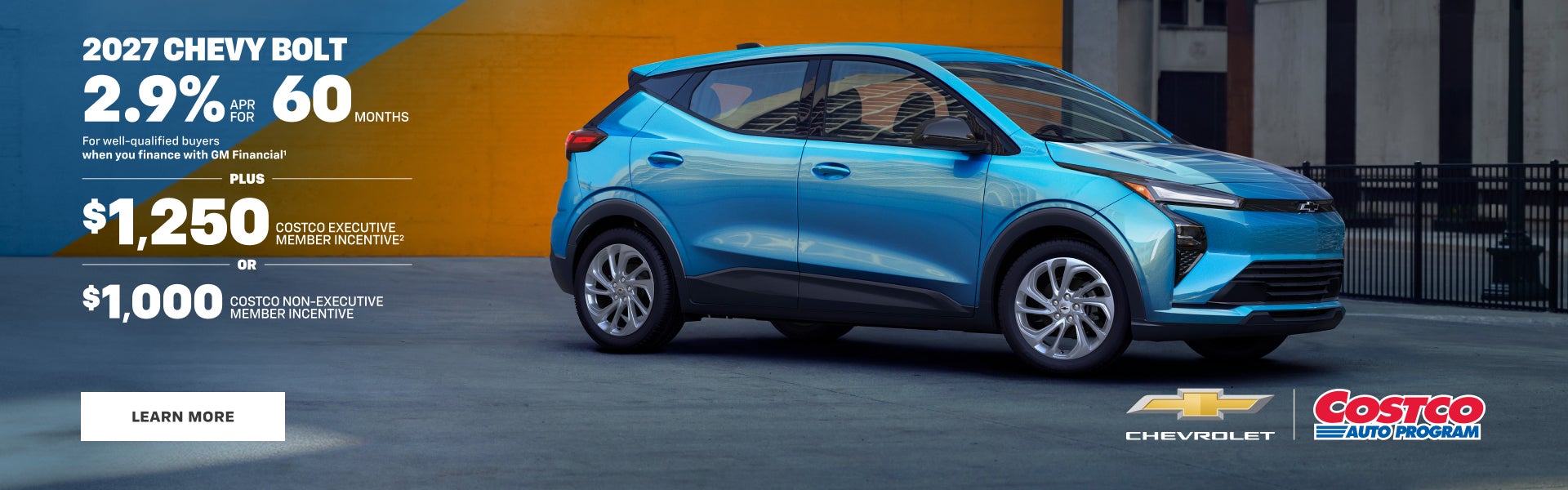 2027 Chevy Bolt. 2.9% APR for 60 months for well-qualified buyers when you finance with GM Finan...